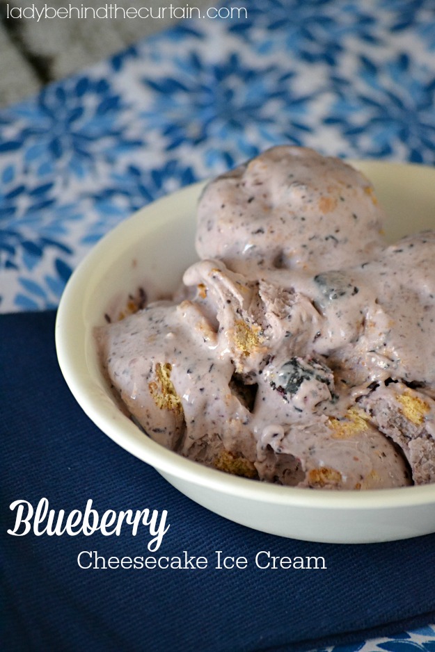Blueberry Cheesecake Ice Cream - Lady Behind The Curtain 