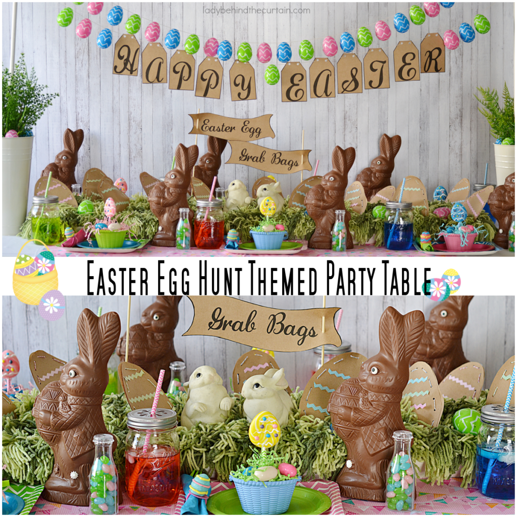 Easter Egg Hunt Themed Party Table