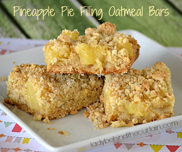 Pineapple Pie Filling Oatmeal Bars - Lady Behind The Curtain 