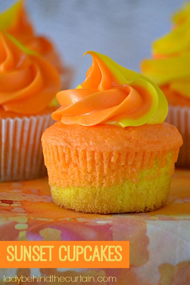 Sunset Cupcakes - Lady Behind The Curtain