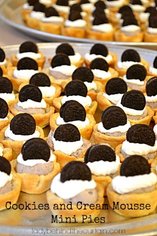 Cookies and Cream Mousse Mini Pies - Lady Behind The Curtain