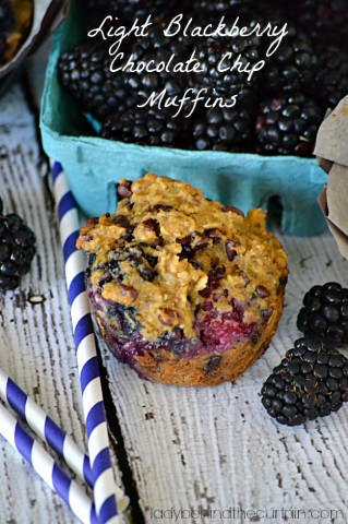 Light Blackberry Chocolate Chip Muffins - Lady Behind The Curtain