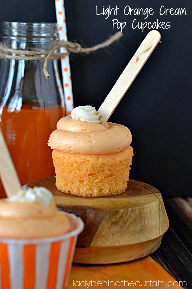 Light Orange Cream Pop Cupcakes - Lady Behind The Curtain