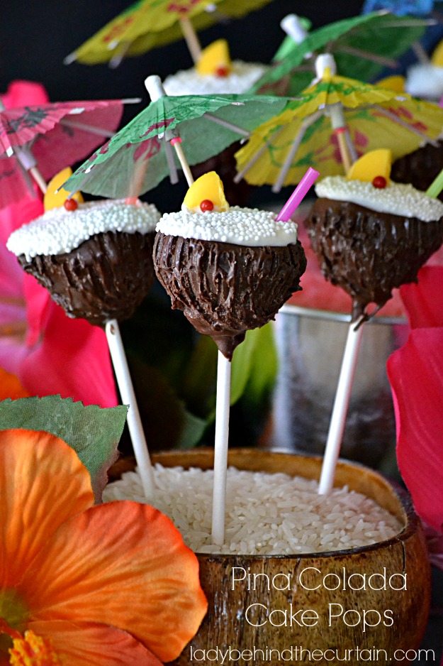 Pina Colada Cake Pops - Lady Behind The Curtain