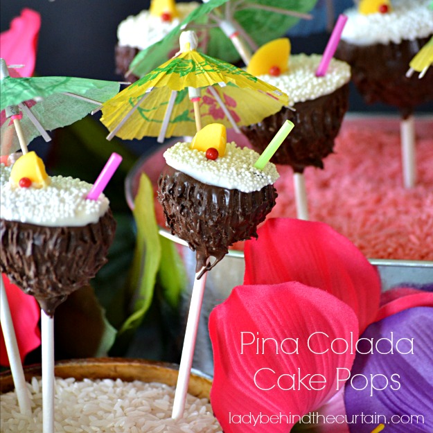 Pina Colada Cake Pops - Lady Behind The Curtain