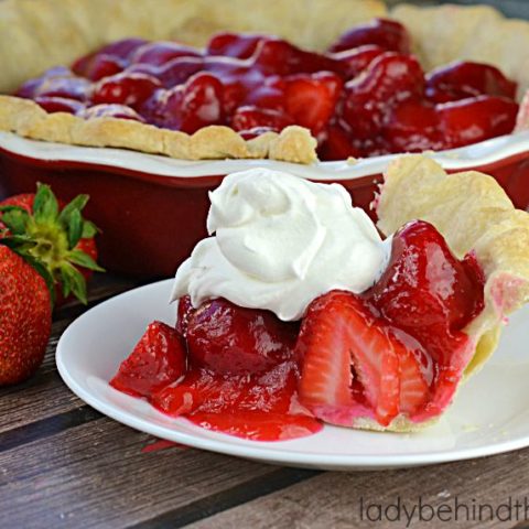 This Strawberry Glaze Pie has piles of fresh strawberries all encased with a homemade glaze.