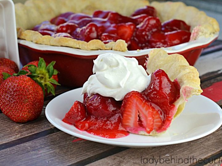 This Strawberry Glaze Pie has piles of fresh strawberries all encased with a homemade glaze.