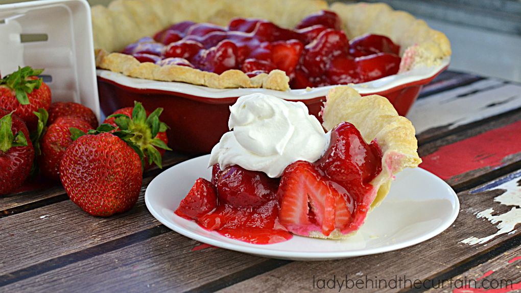This Strawberry Glaze Pie has piles of fresh strawberries all encased with a homemade glaze.