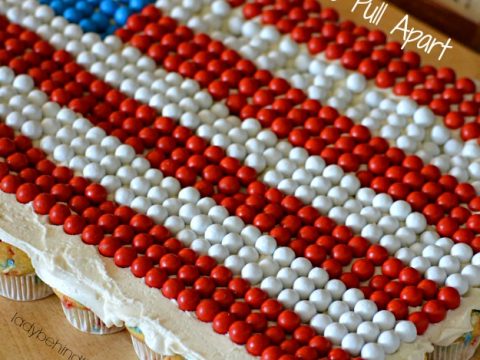 Cherry Almond Cupcake Pull Apart - Lady Behind The Curtain