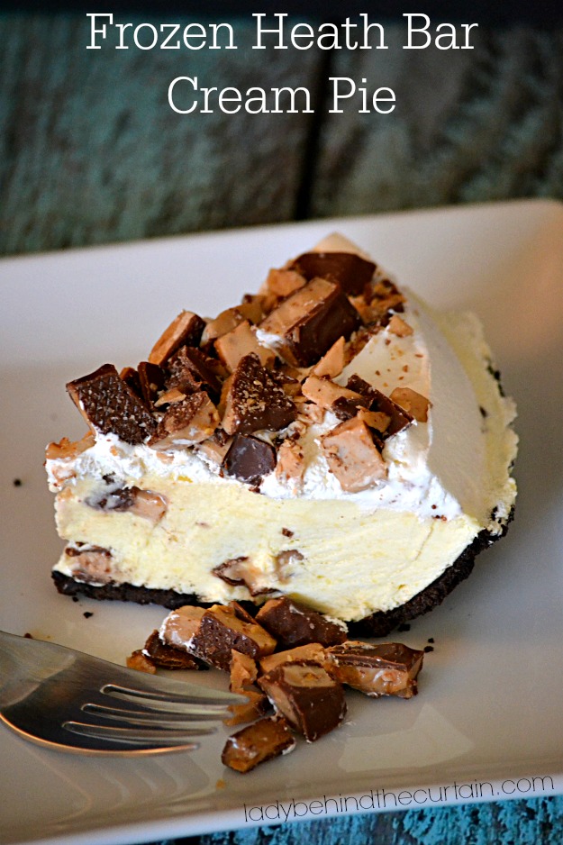 Frozen Heath Bar Cream Pie - Lady Behind The Curtain