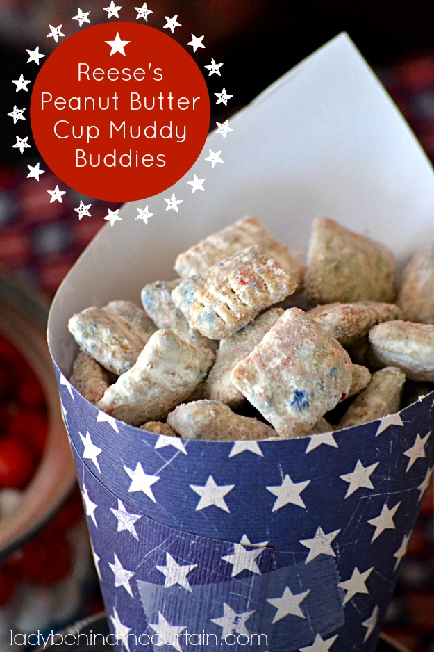 Reese's Peanut Butter Cup Muddy Buddies - Lady Behind The Curtain