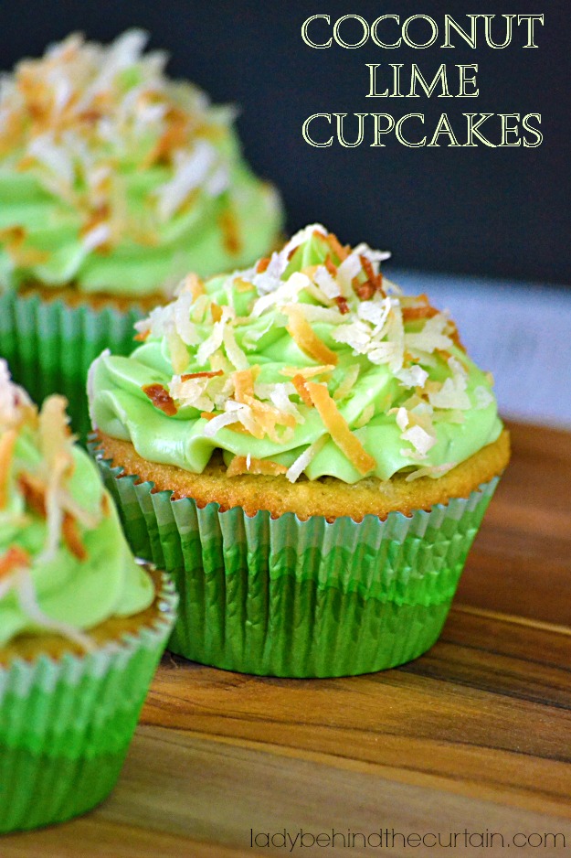 Coconut Lime Cupcakes - Lady Behind The Curtain 