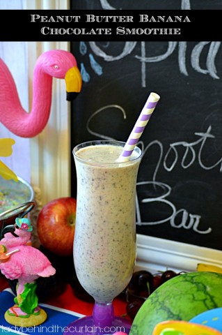 Peanut Butter Banana Chocolate Smoothie - Lady Behind The Curtain