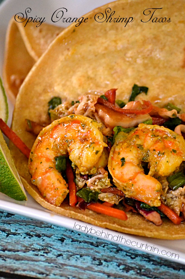 Spicy Orange Shrimp Tacos - Lady Behind The Curtain