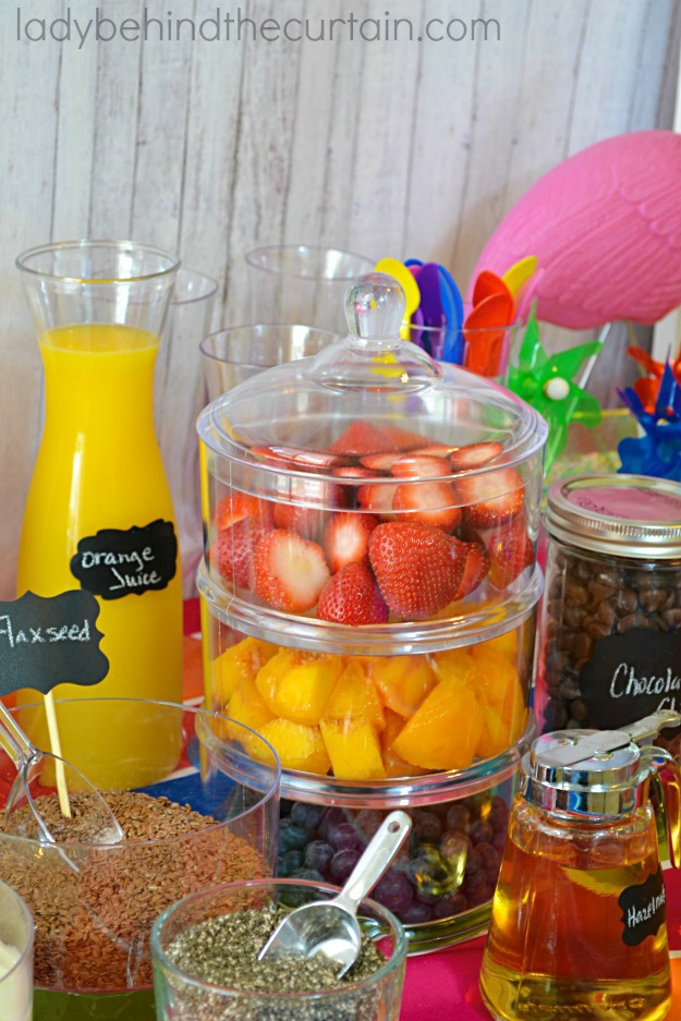 Have fun and set up a Splash Smoothie Bar at your next pool party for all your family and friends.