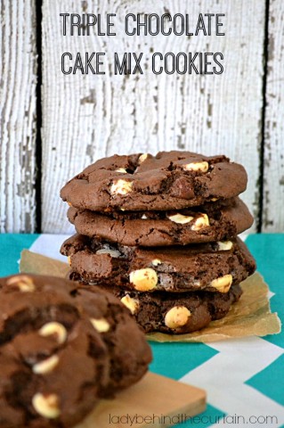 Triple Chocolate Cake Mix Cookies - Lady Behind The Curtain
