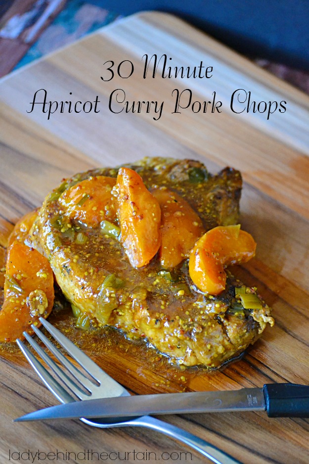 30 Minute Apricot Curry Pork Chops - Lady Behind The Curtain