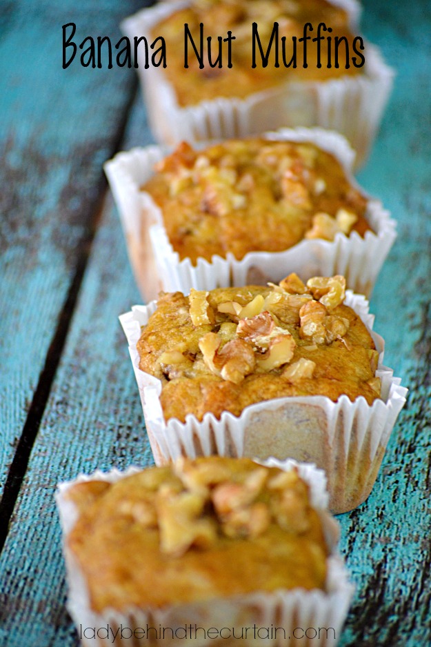 Banana Nut Muffins - Lady Behind The Curtain