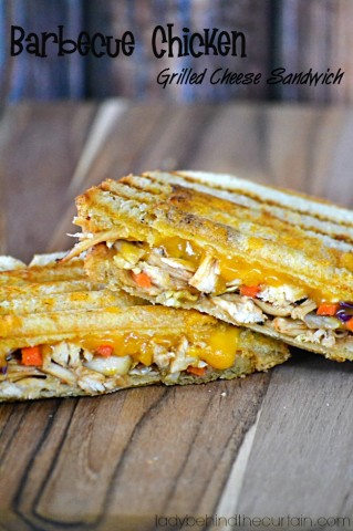 Barbecue Chicken Grilled Cheese Sandwich - Lady Behind The Curtain