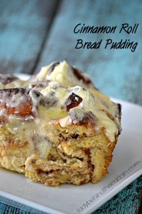 Cinnamon Roll Bread Pudding - Lady Behind The Curtain