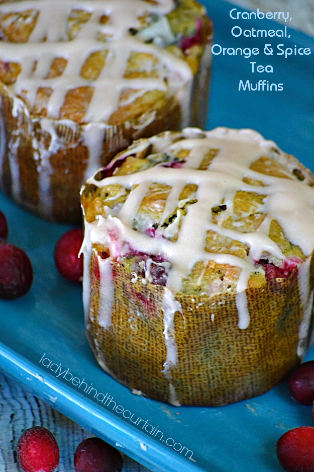 Cranberry Oatmeal Orange and Spice Tea Muffins - Lady Behind The Curtain