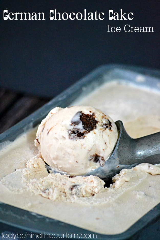 German Chocolate Cake Ice Cream - Lady Behind The Curtain