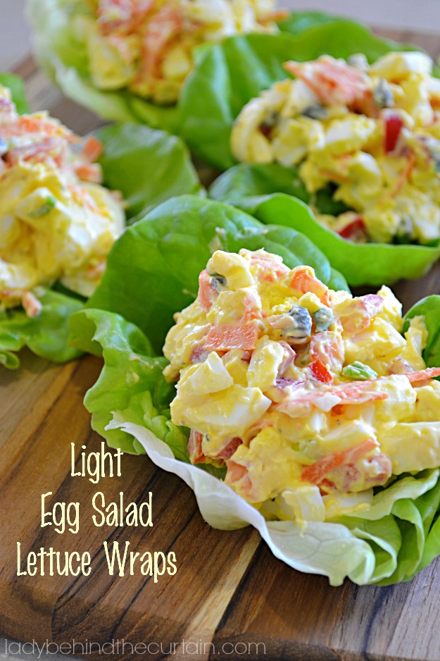 Light Egg Salad Lettuce Wraps - Lady Behind The Curtain