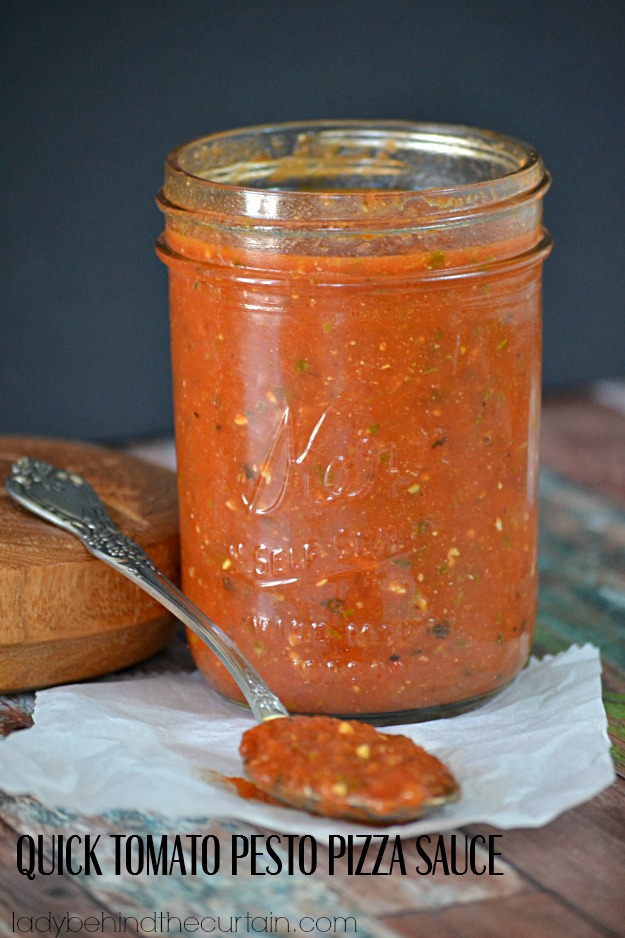 Quick Tomato Pesto Pizza Sauce - Lady Behind The Curtain