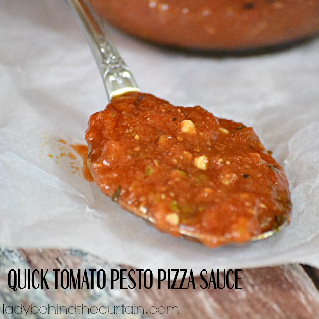 Quick Tomato Pesto Pizza Sauce - Lady Behind The Curtain