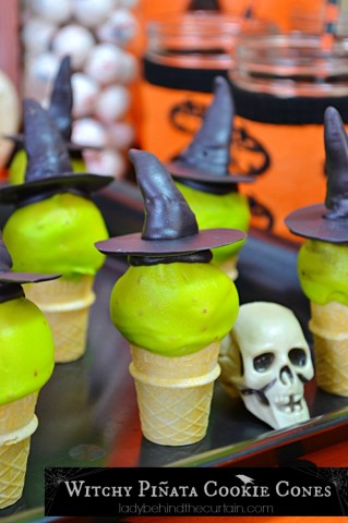 Witchy Pinata Cookie Cones - Lady Behind The Curtain