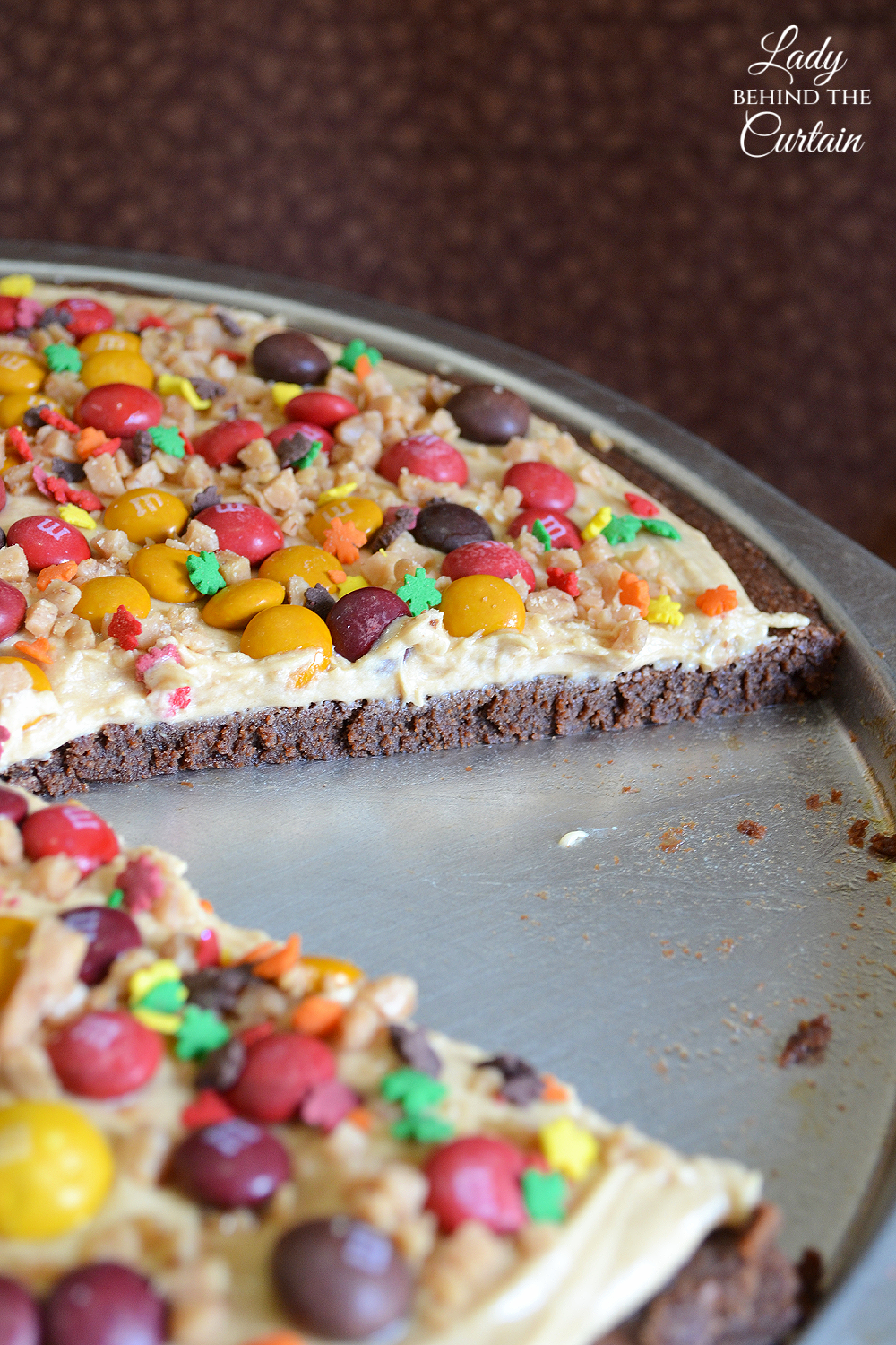 Brownie Pizza with Peanut Butter Frosting