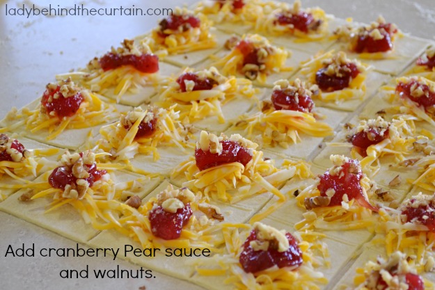 Cranberry Pear Envelope Appetizers - Lady Behind The Curtain