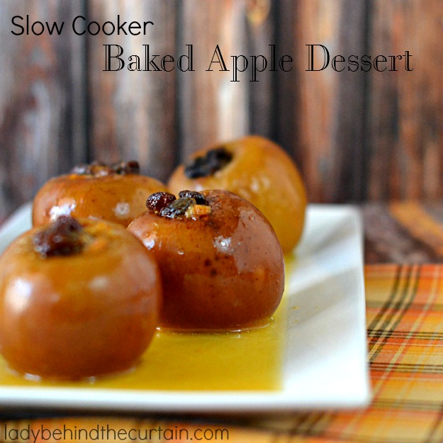 Slow Cooker Baked Apple Dessert - Lady Behind The Curtain