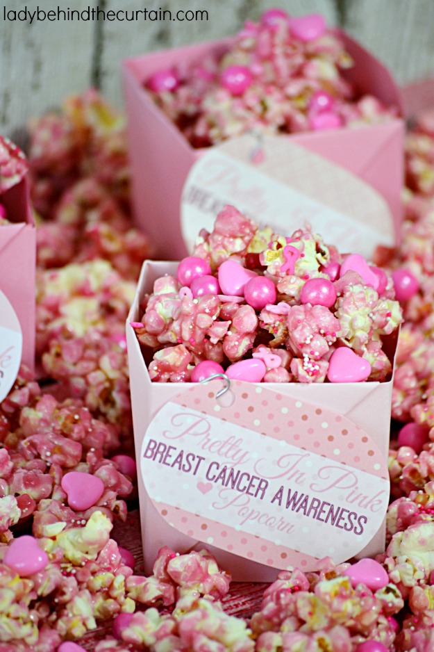 Pretty In Pink Breast Cancer Awareness Popcorn - Lady Behind The Curtain