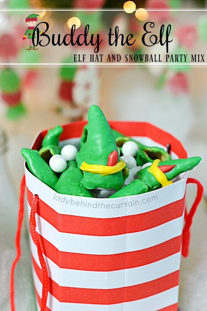 Buddy the Elf Hat and Snowball Party Mix