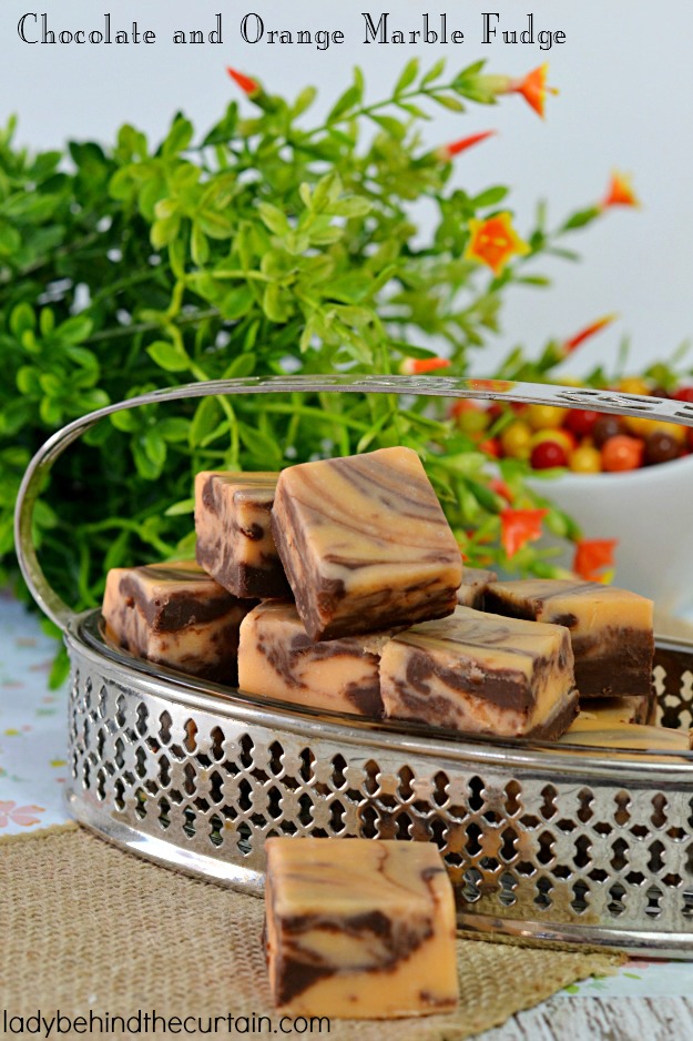 Chocolate and Orange Marble Fudge