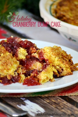 Holiday Cranberry Dump Cake - Lady Behind The Curtain