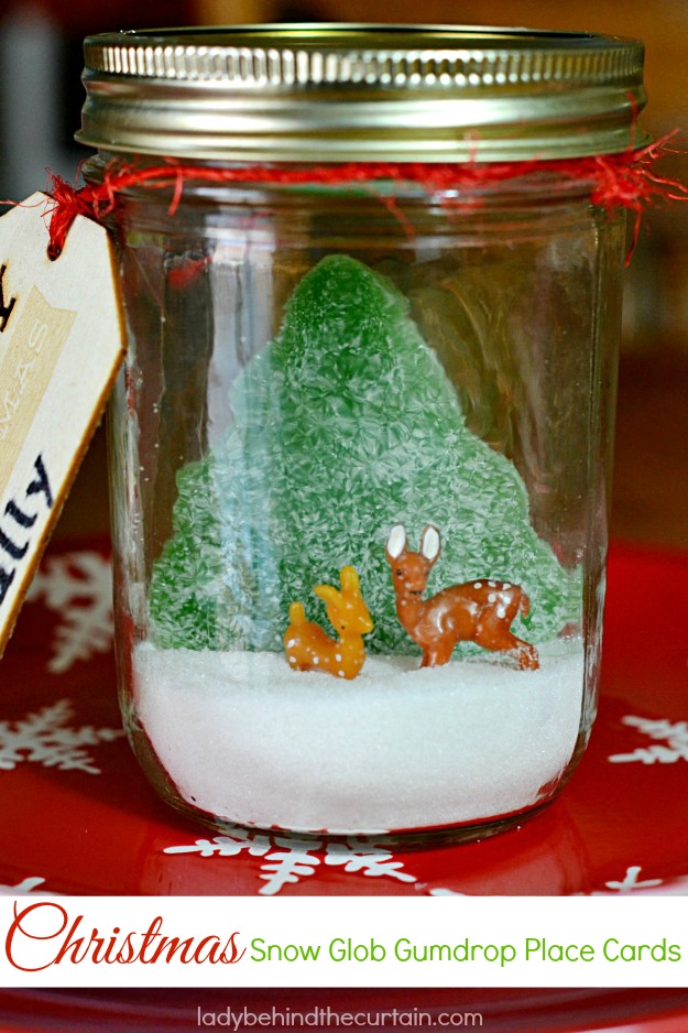 Christmas Snow Globe Gumdrop Place Cards - Lady Behind The Curtain