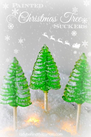Painted Christmas Tree Suckers - Lady Behind The Curtain