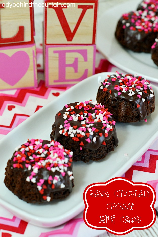 Dark Chocolate Cherry Mini Cakes - Lady Behind The Curtain