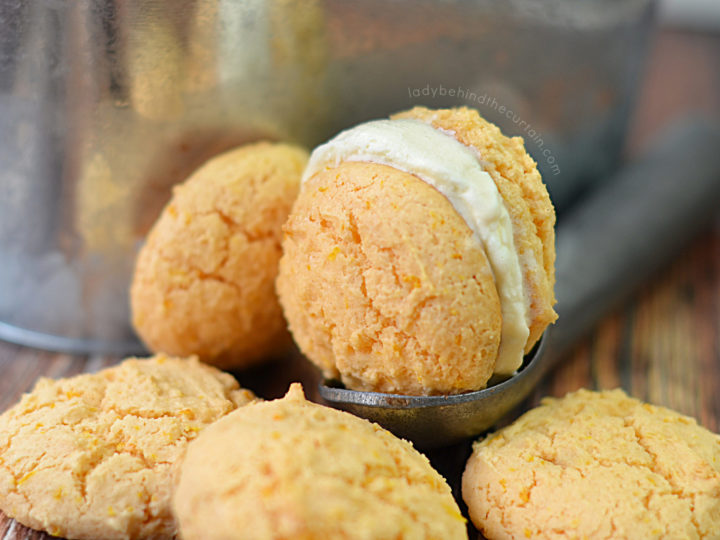 Homemade Orange Creamsicle Ice Cream Sandwiches