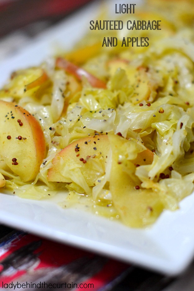 Light Sauteed Cabbage and Apples - Lady Behind The Curtain