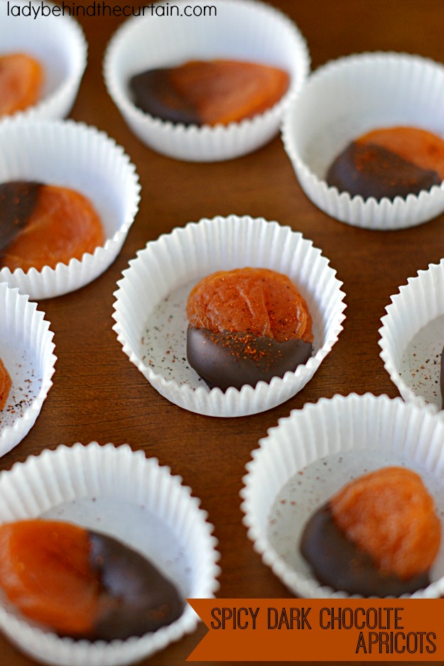 Spicy Dark Chocolate Apricots - Lady Behind The Curtain