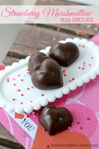 Strawberry Marshmallow Filled Chocolates - Lady Behind The Curtain