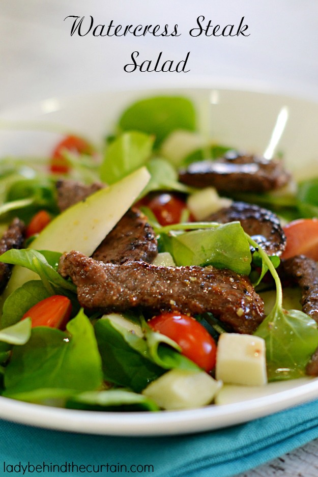 Watercress Steak Salad - Lady Behind The Curtain