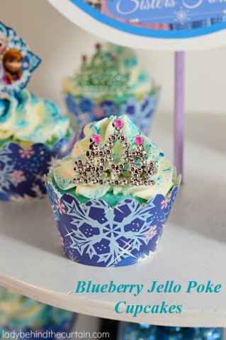 Blueberry Jello Poke Cupcakes - Lady Behind The Curtain