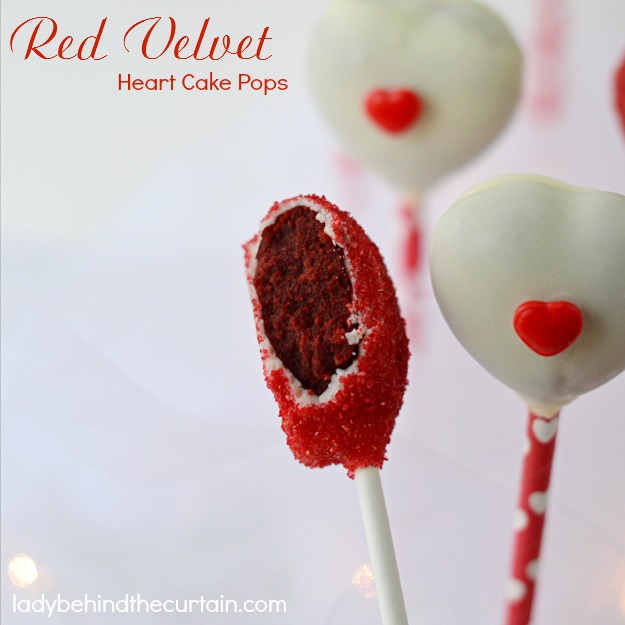 Red Velvet Heart Cake Pops - Lady Behind The Curtain