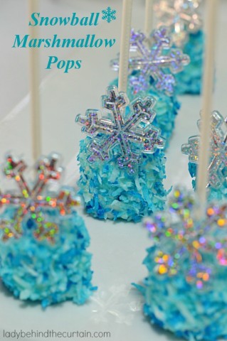 Snowball Marshmallow Pops - Lady Behind The Curtain