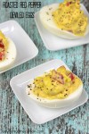 Roasted Red Pepper Deviled Eggs - Lady Behind The Curtain