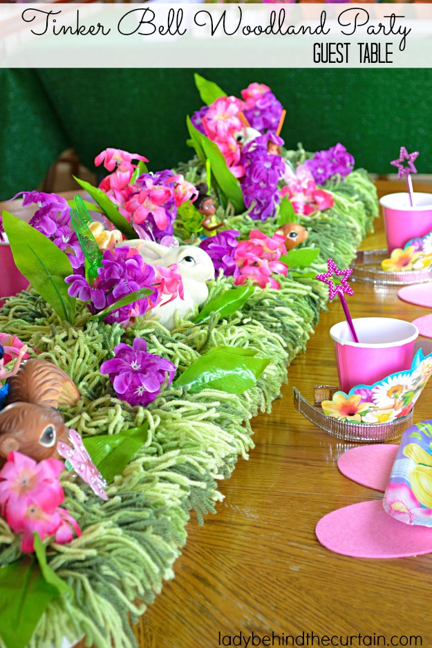 Tinker Bell Woodland Party Guest Table - Lady Behind The Curtain